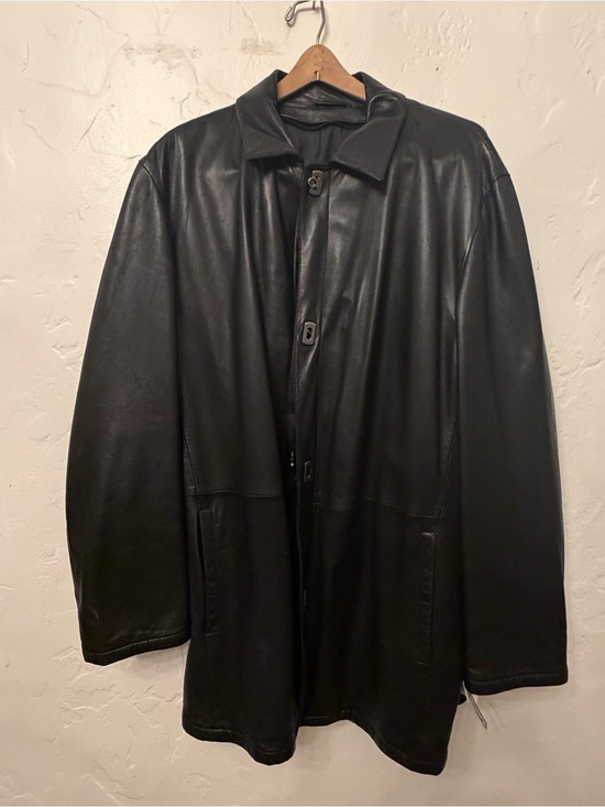 Salvatore Ferragamo Other - Salvatore Ferragamo Men's Black Leather Trench Coat